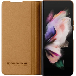 Kup Nillkin Samsung Flip caz Qin piele Pro cu camera capac Galaxy Z Fold 5 maro - NLK1182 - {ean13} - Sklep Home Screen