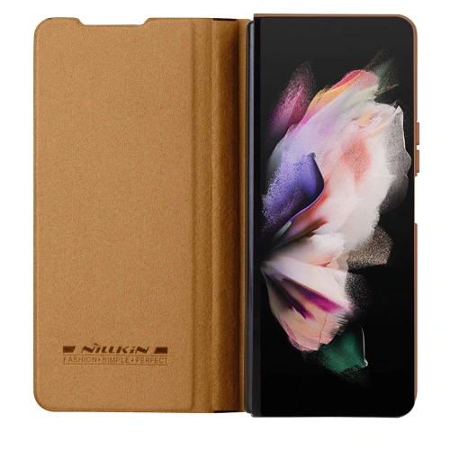 Kup Etui z klapką Nillkin Qin Leather Pro z osłoną aparatu Samsung Galaxy Z Fold 5 brązowe - NLK1182 - {ean13} - Sklep Home Screen