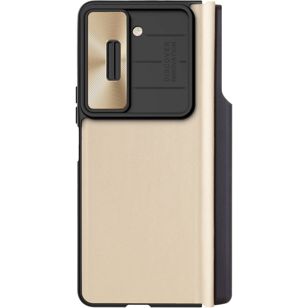 Etui z klapką Nillkin Qin Leather Pro z osłoną aparatu Samsung Galaxy Z Fold 5 złote