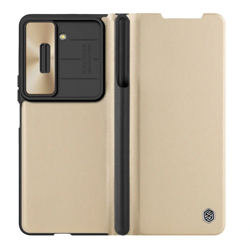 Kup Etui z klapką Nillkin Qin Leather Pro z osłoną aparatu Samsung Galaxy Z Fold 5 złote - NLK1183 - {ean13} - Sklep Home Screen