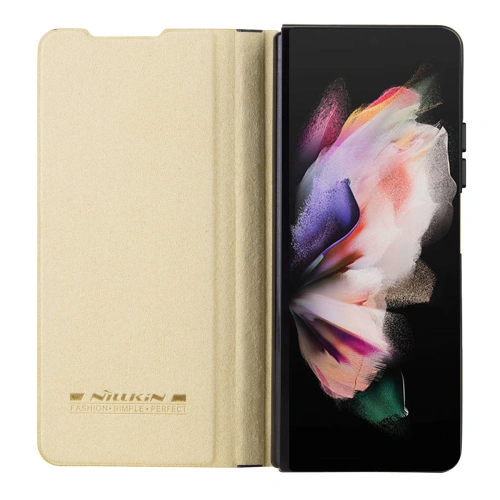 Kup Etui z klapką Nillkin Qin Leather Pro z osłoną aparatu Samsung Galaxy Z Fold 5 złote - NLK1183 - {ean13} - Sklep Home Screen