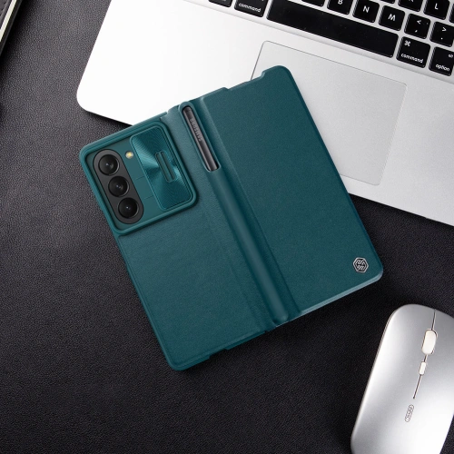 Kup Etui z klapką Nillkin Qin Leather Pro z osłoną aparatu Samsung Galaxy Z Fold 5 złote - NLK1183 - {ean13} - Sklep Home Screen