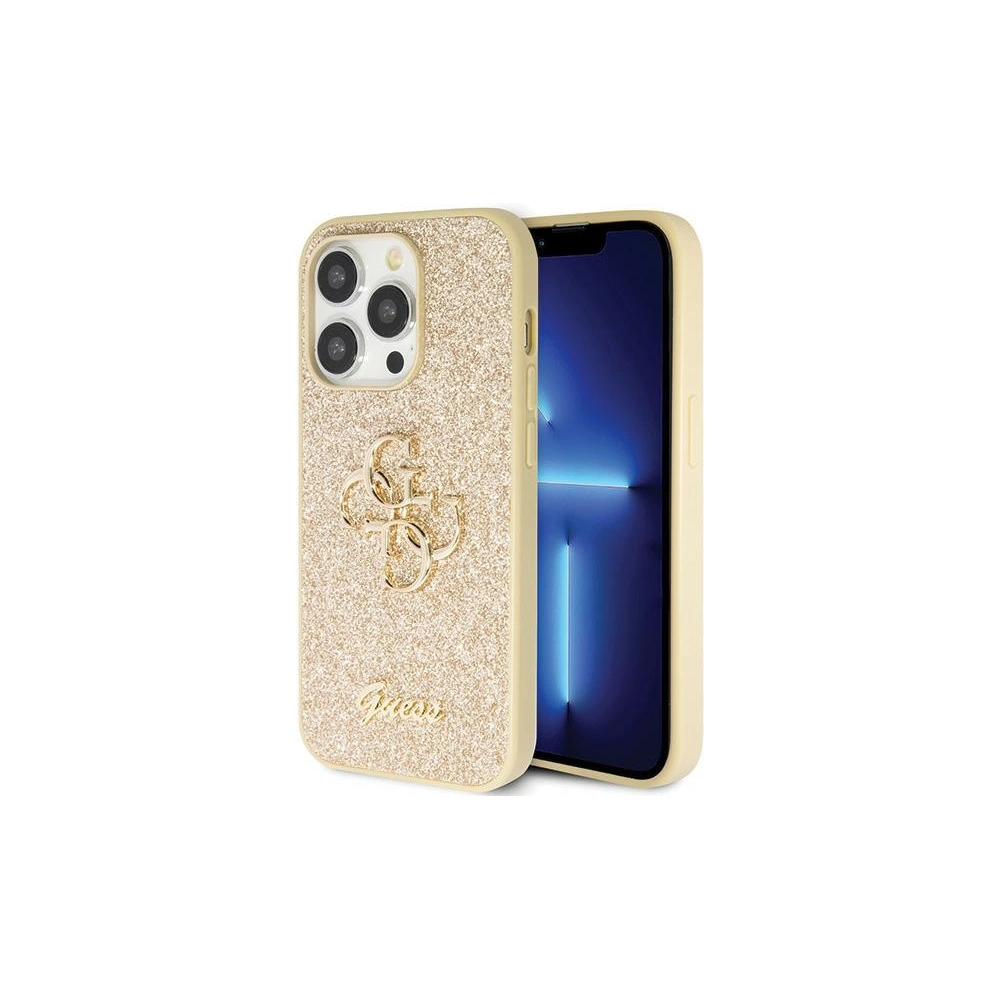 Etui Guess GUHCP14LHG4SGD Apple iPhone 14 Pro hardcase Glitter Script Big 4G złoty/gold