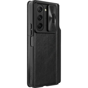 Kup Nillkin Samsung Flip caz Qin piele Pro cu camera capac Galaxy Z Fold 5 negru - NLK1184 - {ean13} - Sklep Home Screen