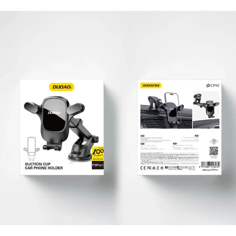 Uchwyt samochodowy grawitacyjny na kokpit Dudao F5 Pro czarny