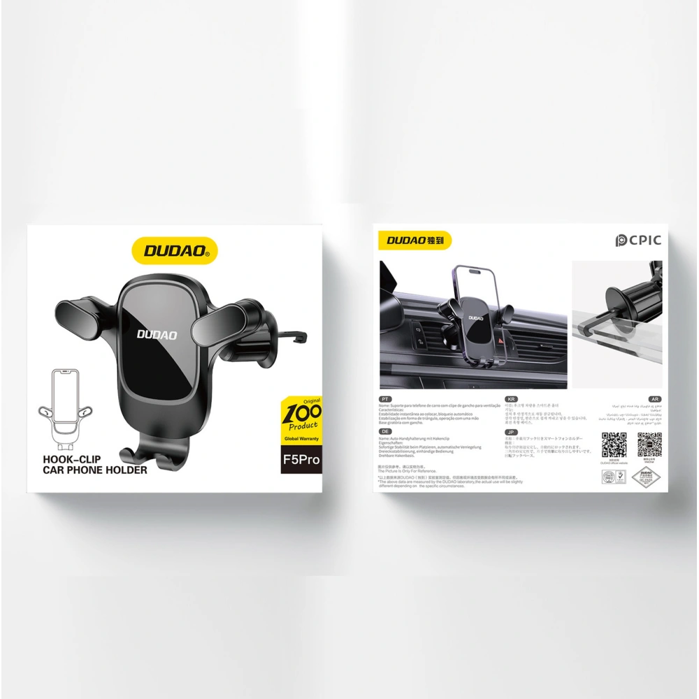 Uchwyt samochodowy grawitacyjny na kratkę wentylacyjną Dudao F5 Pro czarny