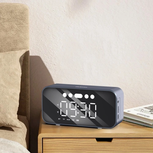 Buy Dudao Y17 wireless speaker watch, alarm clock, 1200mAh, AUX, FM, BT 5.3 silver - DDA277 - {ean13} - Home Screen Store Europe