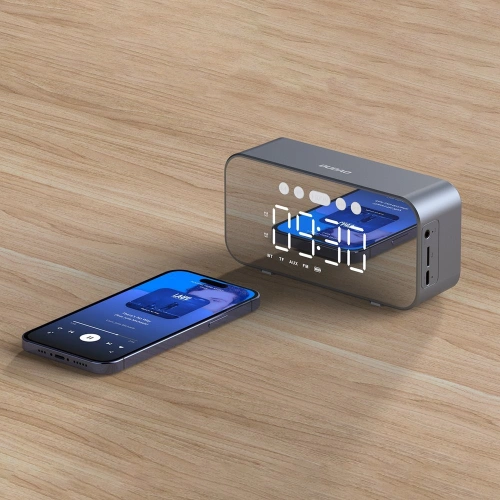 Kup Kabelloser Lautsprecher Dudao Y17 Uhr, Wecker, 1200mAh, AUX, FM, BT 5.3 silber - DDA277 - {ean13} - Sklep Home Screen