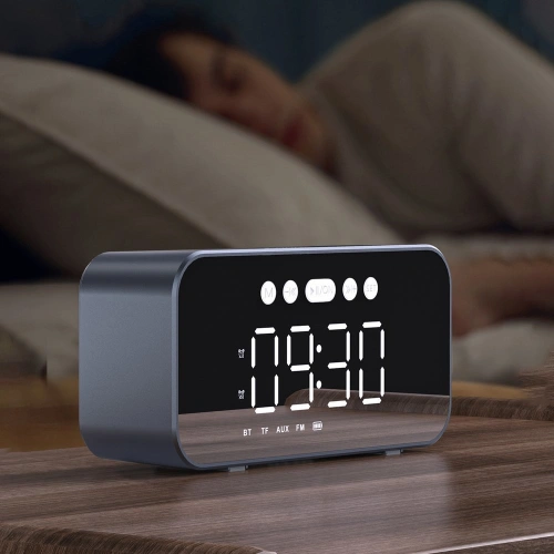 Kup Vezeték nélküli hangszóró Dudao Y17 óra, ébresztőóra, 1200mAh, AUX, FM, BT 5.3 ezüst - DDA277 - {ean13} - Sklep Home Screen