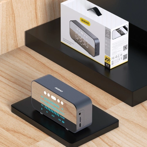 Kup Kabelloser Lautsprecher Dudao Y17 Uhr, Wecker, 1200mAh, AUX, FM, BT 5.3 silber - DDA277 - {ean13} - Sklep Home Screen