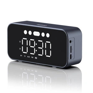 Kup Dudao Difuzor wireless Y17 ceas, ceas cu alarmă, 1200mAh, AUX, FM, BT 5.3 argintiu - DDA277 - {ean13} - Sklep Home Screen