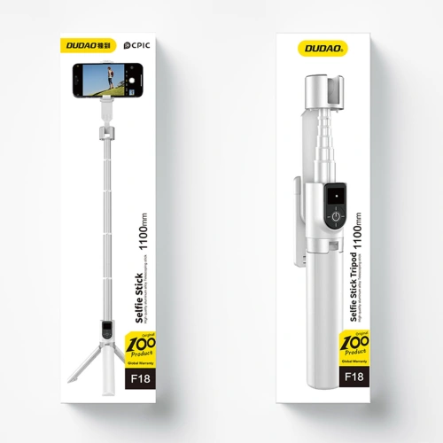 Buy Dudao F18W selfie stick and tripod BT remote control white - DDA278 - {ean13} - Home Screen Store Europe