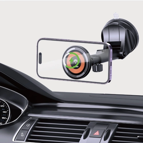 Kup Magnetický automobilový držák Dudao F12MAX+ s indukční nabíječkou na palubní desku MagSafe 15W černý - DDA284 - {ean13} - Sklep Home Screen