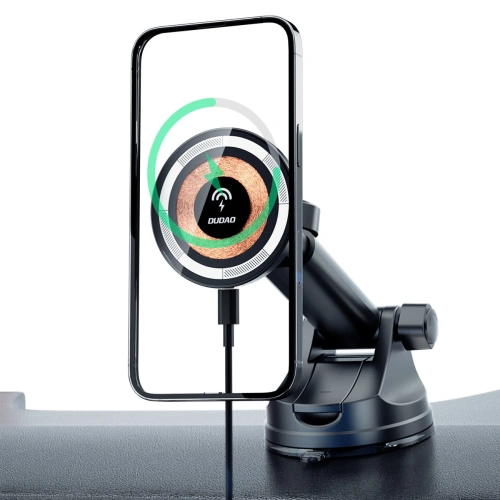 Kup Magnetický automobilový držák Dudao F12MAX+ s indukční nabíječkou na palubní desku MagSafe 15W černý - DDA284 - {ean13} - Sklep Home Screen