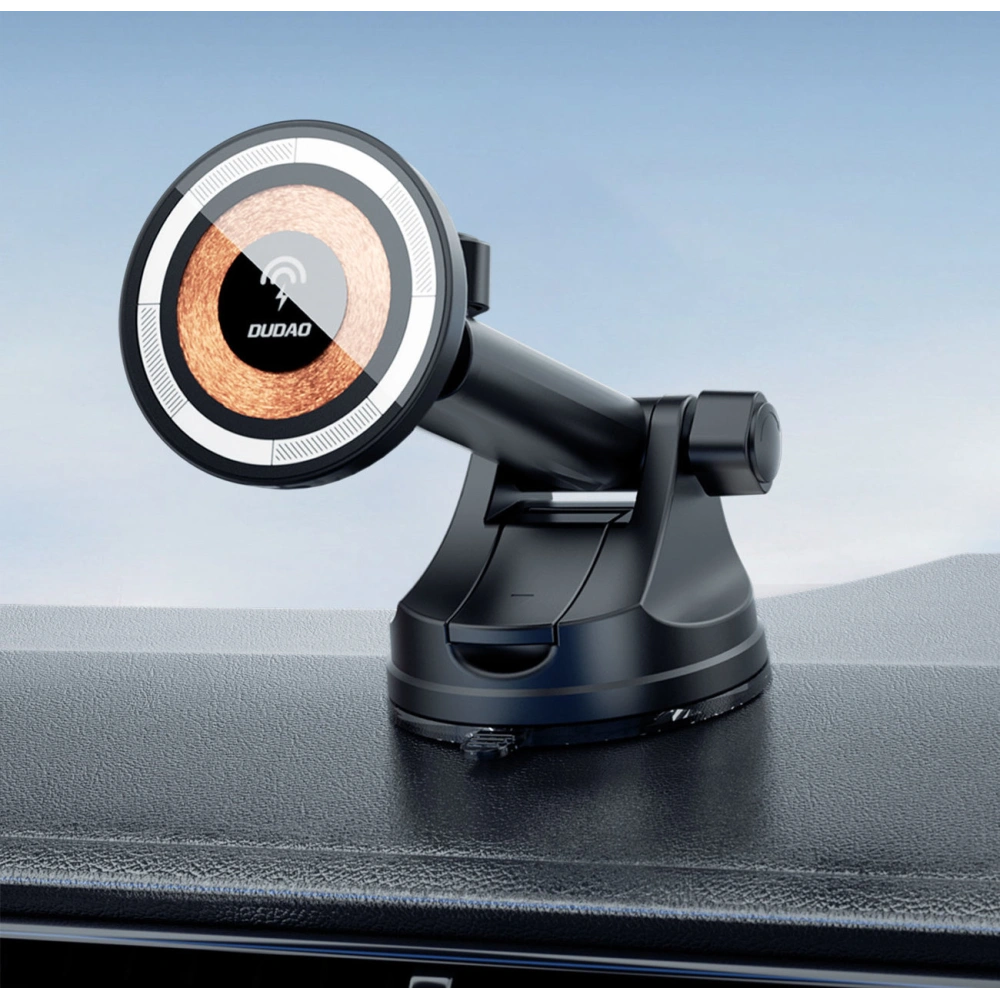 Uchwyt samochodowy magnetyczny Dudao F12MAX+ z ładowarką indukcyjną na kokpit MagSafe 15W czarny