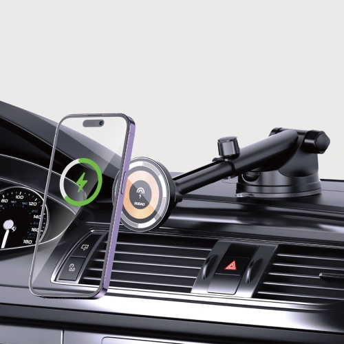 Kup Magnetický automobilový držák Dudao F12MAX+ s indukční nabíječkou na palubní desku MagSafe 15W černý - DDA284 - {ean13} - Sklep Home Screen