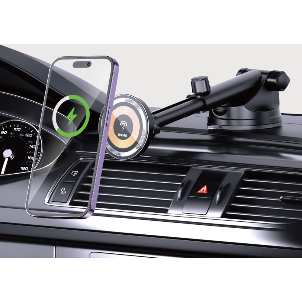 Uchwyt samochodowy magnetyczny Dudao F12MAX+ z ładowarką indukcyjną na kokpit MagSafe 15W czarny