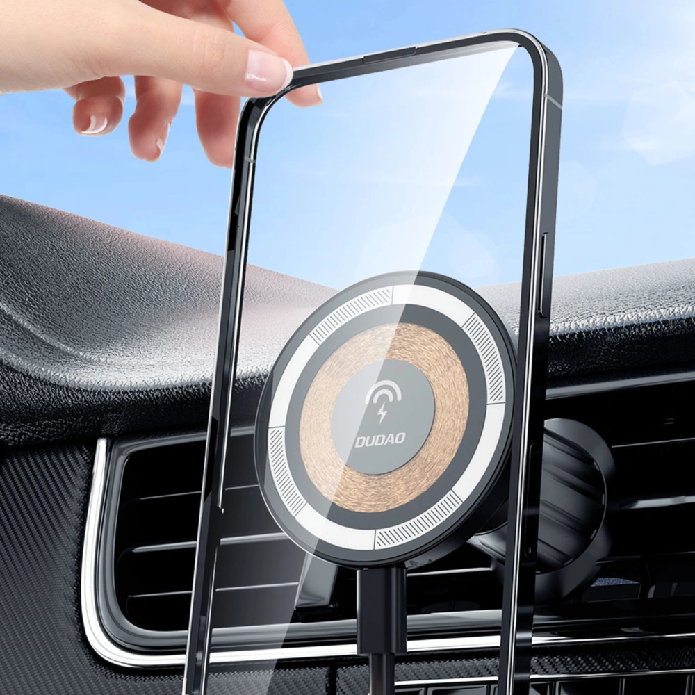 Uchwyt samochodowy magnetyczny Dudao F12MAX z ładowarką indukcyjną na kratkę wentylacyjną MagSafe 15W czarny