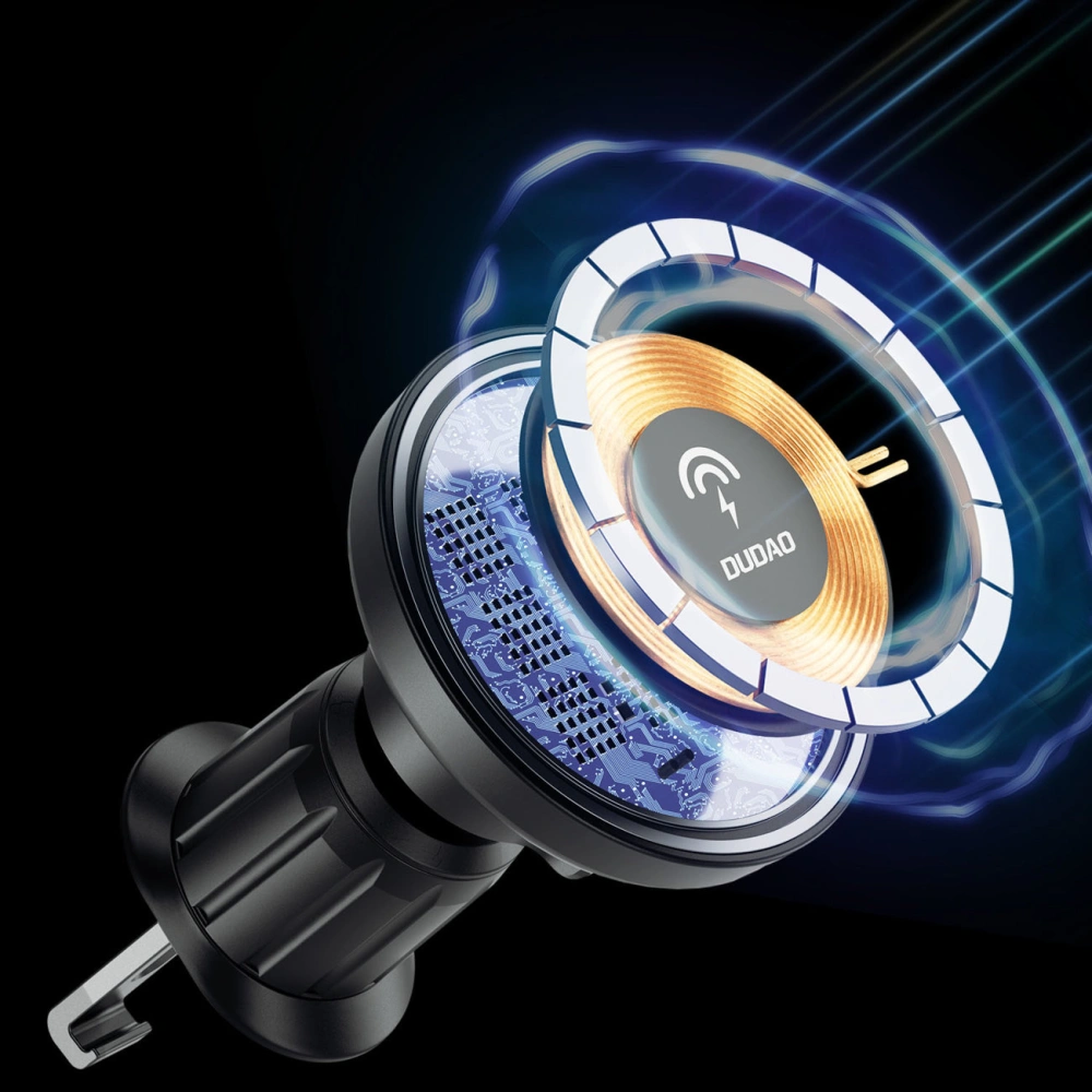Uchwyt samochodowy magnetyczny Dudao F12MAX z ładowarką indukcyjną na kratkę wentylacyjną MagSafe 15W czarny