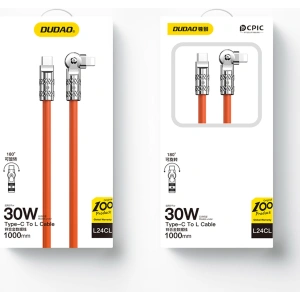 Kup Dudao Cablu unghiular L24CL USB-C / Lightning 30W, 1m portocaliu - DDA287 - {ean13} - Sklep Home Screen