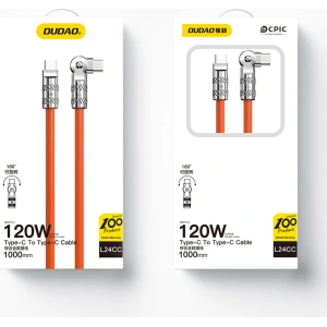 Kup Dudao Cablu unghiular L24CC USB-C / USB-C 120W, 1m portocaliu - DDA288 - {ean13} - Sklep Home Screen