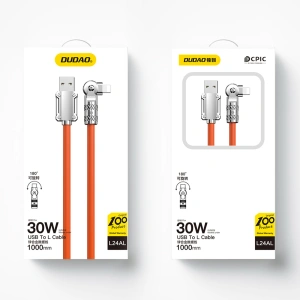 Kup Dudao Cablu unghiular L24AL USB-A / Lightning 30W, 1 m portocaliu - DDA289 - {ean13} - Sklep Home Screen