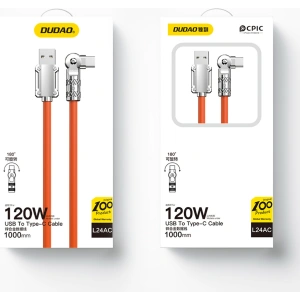 Kup Dudao Cablu unghiular L24AC USB-A / USB-C 120W, 1m portocaliu - DDA290 - {ean13} - Sklep Home Screen