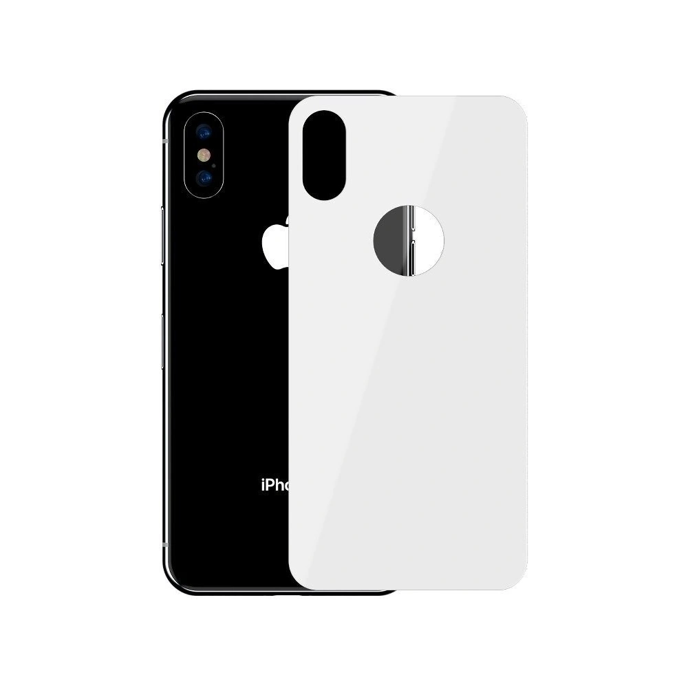 Szkło hartowane Baseus 0.3mm na tył obudowy iPhone X / XS - białe