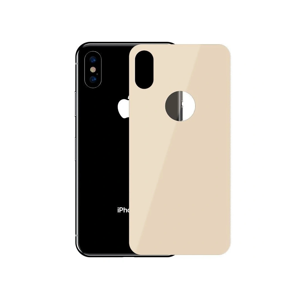 Szkło hartowane Baseus 0.3mm na tył obudowy iPhone X / XS - złote