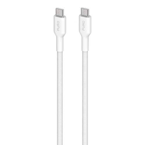 Kup Kábel PURO Fabric Ultra Strong nehéz igénybevételű USB-C/USB-C 1,2m (fehér) - PUR730 - {ean13} - Sklep Home Screen