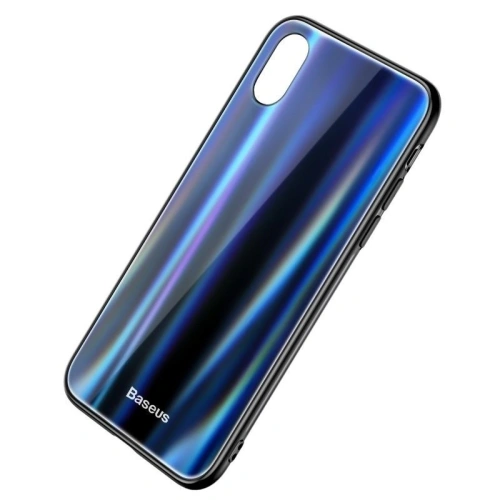 Kup Etui Baseus Luster Case iPhone X / XS - fekete - kék - BSU218BLKBLU - {ean13} - Sklep Home Screen