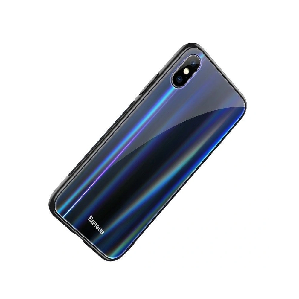 Etui Baseus Luster Case iPhone X / XS - czarno - niebieskie