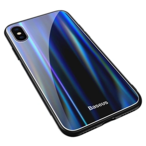 Kup Etui Baseus Luster Case iPhone X / XS - fekete - kék - BSU218BLKBLU - {ean13} - Sklep Home Screen