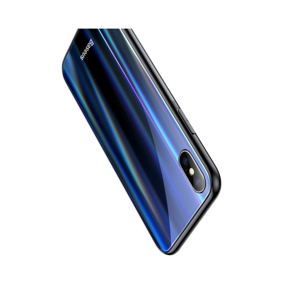 Etui Baseus Luster Case iPhone X / XS - czarno - niebieskie