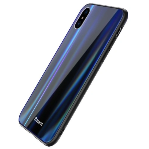 Kup Etui Baseus Luster Case iPhone X / XS - fekete - kék - BSU218BLKBLU - {ean13} - Sklep Home Screen