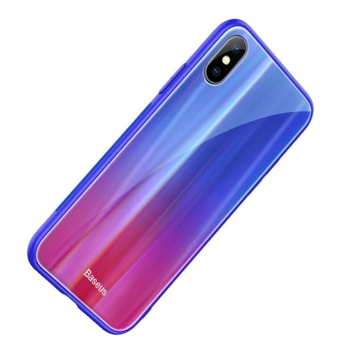 Kup Etui Baseus Luster Case iPhone X / XS - kék - piros - BSU220BLURED - {ean13} - Sklep Home Screen