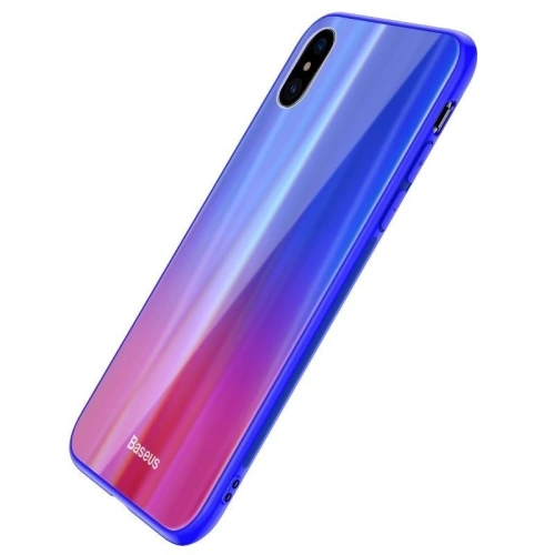 Kup Etui Baseus Luster Case iPhone X / XS - kék - piros - BSU220BLURED - {ean13} - Sklep Home Screen