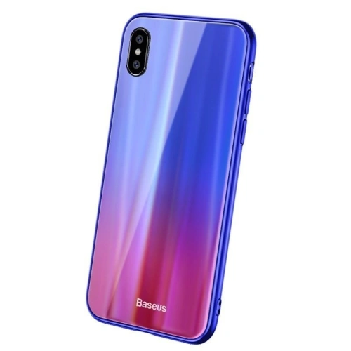 Kup Etui Baseus Luster Case iPhone X / XS - kék - piros - BSU220BLURED - {ean13} - Sklep Home Screen