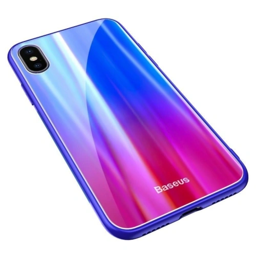 Kup Etui Baseus Luster Case iPhone X / XS - kék - piros - BSU220BLURED - {ean13} - Sklep Home Screen