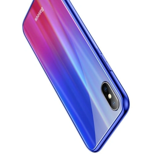 Kup Etui Baseus Luster Case iPhone X / XS - kék - piros - BSU220BLURED - {ean13} - Sklep Home Screen
