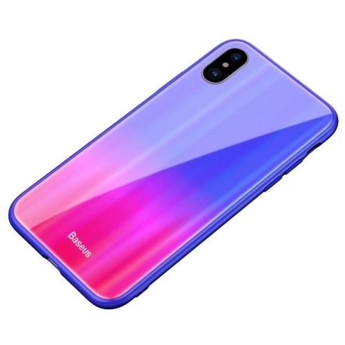 Kup Etui Baseus Luster Case iPhone X / XS - kék - piros - BSU220BLURED - {ean13} - Sklep Home Screen