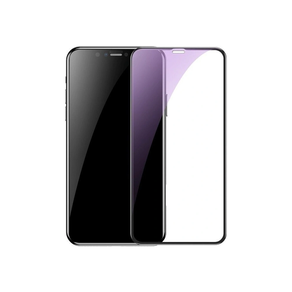 Szkło hartowane Baseus 0.2mm iPhone XR z czarną ramką (Anti Bluelight)