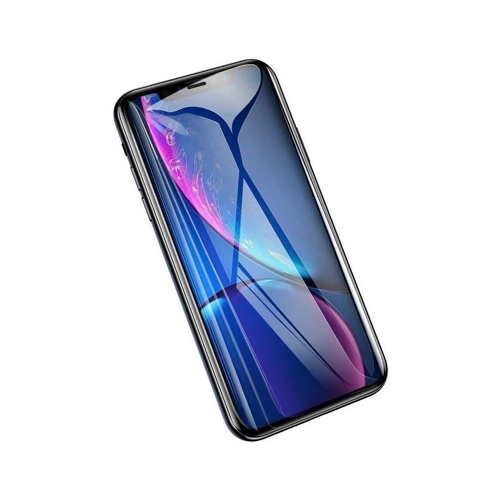 Szkło hartowane Baseus 0.2mm iPhone XR z czarną ramką (Anti Bluelight)
