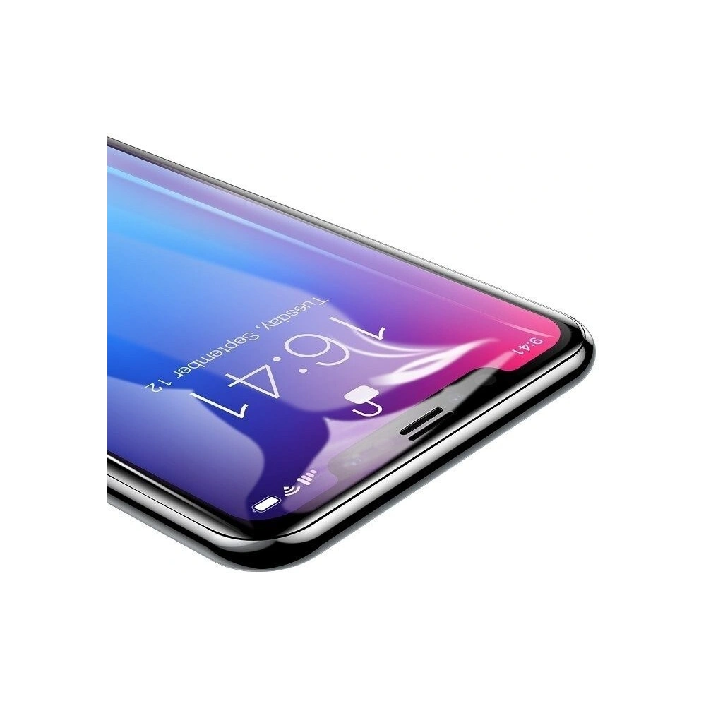 Szkło hartowane Baseus 0.2mm iPhone XR z czarną ramką (Anti Bluelight)