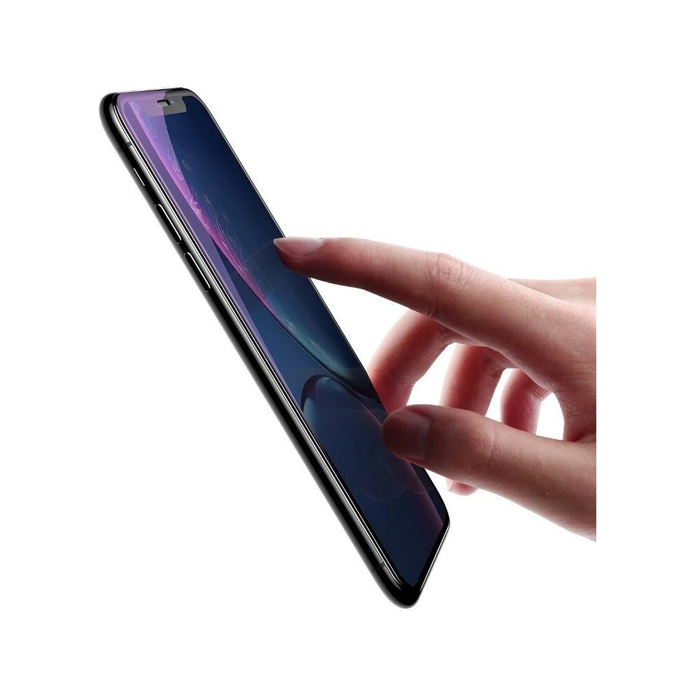 Szkło hartowane Baseus 0.2mm iPhone XR z czarną ramką (Anti Bluelight)