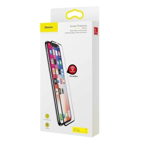 Kup Gehärtetes Glas Baseus 0.2mm iPhone XR mit schwarzem Rahmen (Anti Bluelight) - BSU224BLK - {ean13} - Sklep Home Screen