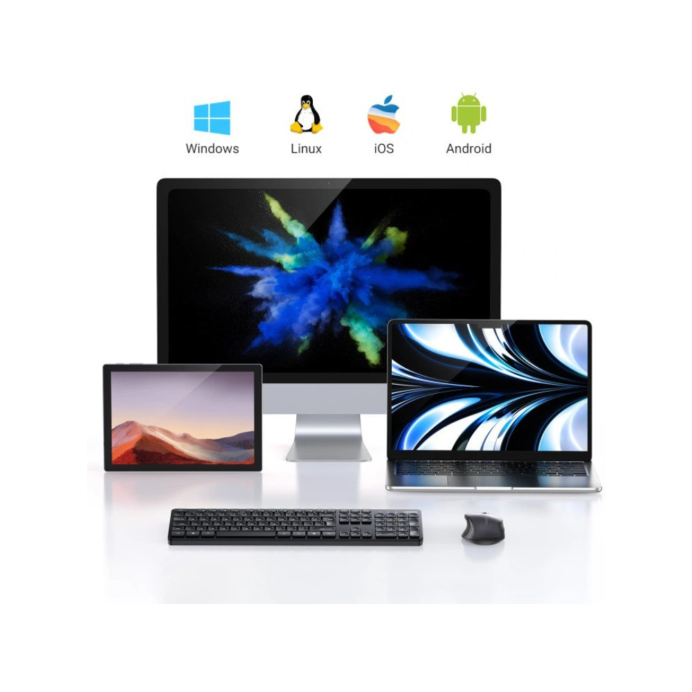 Zestaw bezprzewodowy 2w1 UGREEN MK006 mysz + klawiatura 2.4GHz plug&play czarny