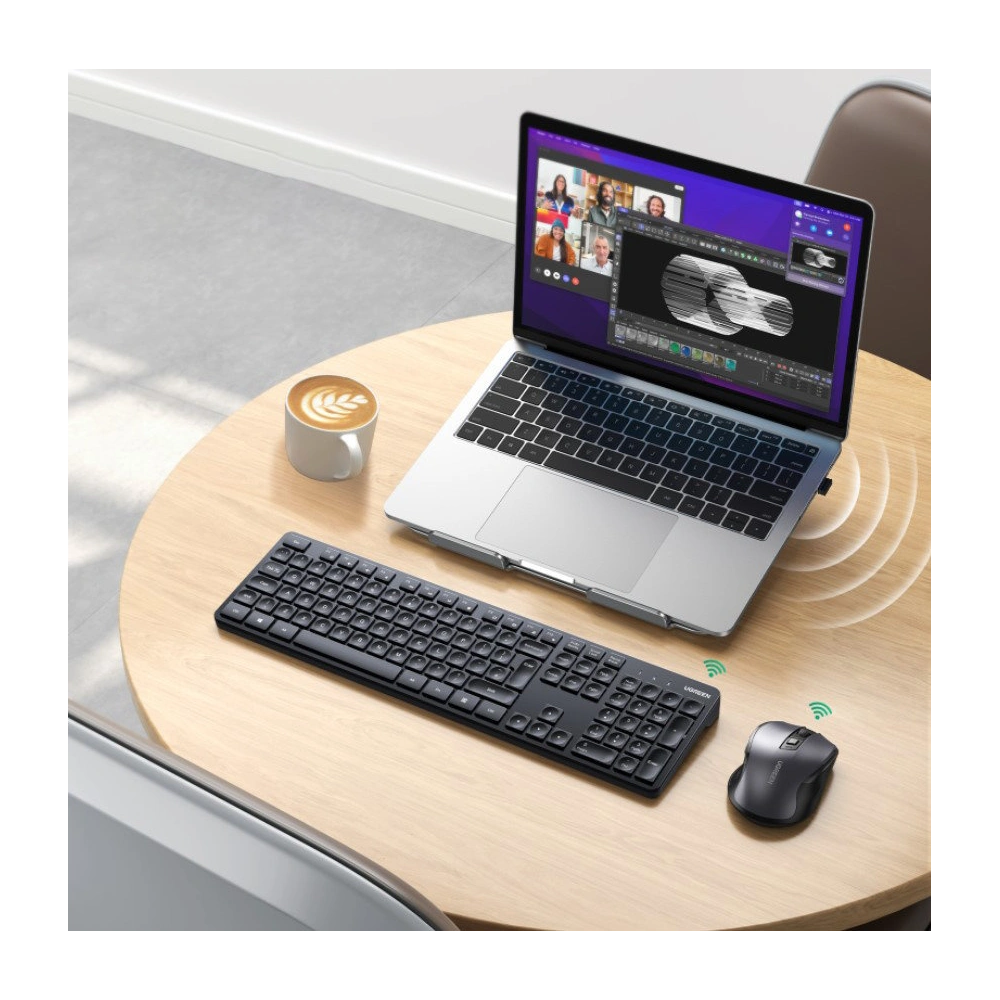 Zestaw bezprzewodowy 2w1 UGREEN MK006 mysz + klawiatura 2.4GHz plug&play czarny