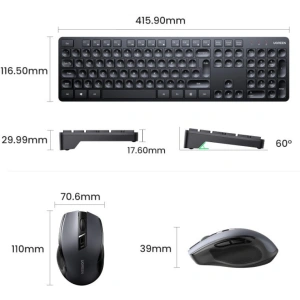 Kup Vezeték nélküli 2w1 UGREEN MK006 egér + billentyűzet 2.4GHz plug&play fekete - UGR1694 - {ean13} - Sklep Home Screen