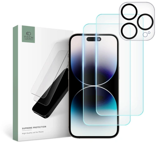 Buy Tech-Protect Supreme Set Apple iPhone 15 Pro Max clear [2+1 PACK] - THP2228 - {ean13} - Home Screen Store Europe